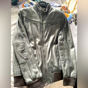 Danier Gray Leather Jacket